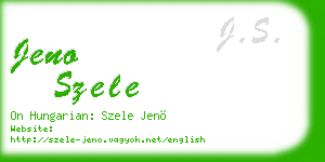 jeno szele business card