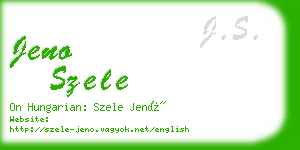 jeno szele business card